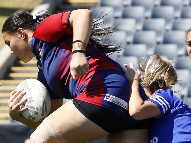 Campbelltown Collegians’ Italia Nuku-Mariner with the ball. Picture: John Appleyard