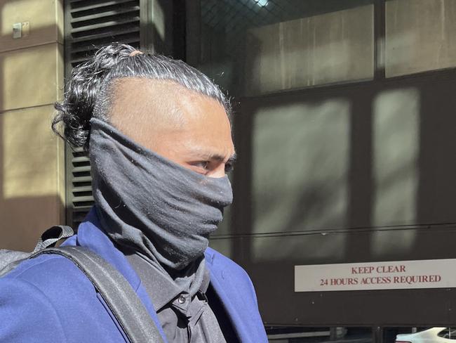 Jemli Williams Mariner leaves the Melbourne Magistrates' Court after he was charged with arson following a fire at floating nightclub ATET in January 2023. Picture: Laura PLacella,