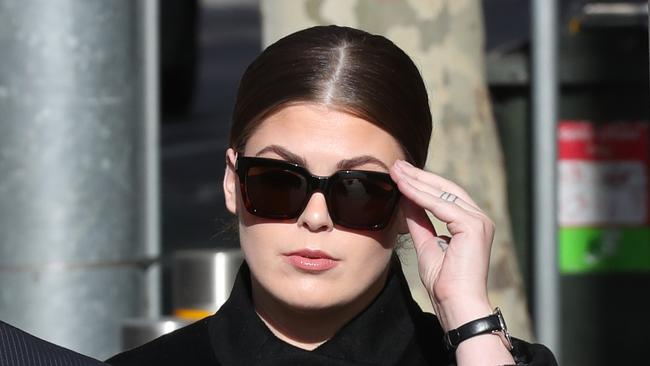 Belle Gibson at her last appearance at the Federal Court. Picture: AAP Image/David Crosling