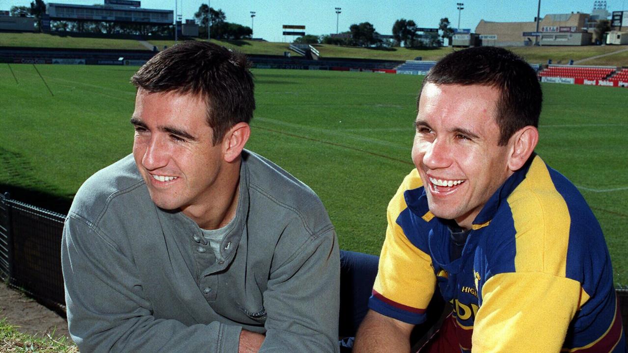 Andrew Johns and brother Matthew at the then Marathon Stadium. 