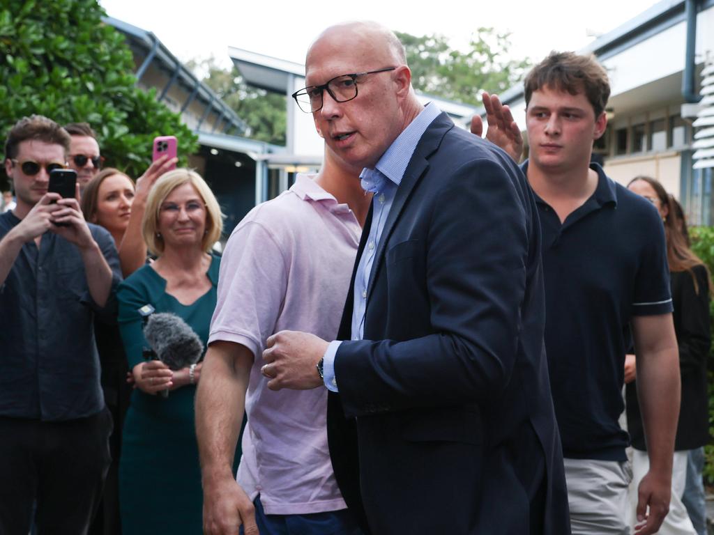 Peter Dutton was holding on to hope that he had done enough to get the Coalition across the line. Picture: Adam Head / NewsWire