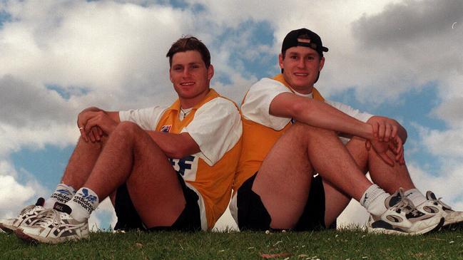 Shane Crawford with his brother Justin, who died suddenly in July 2022.