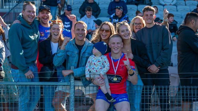 Hamish Mclaurin celebrates with family and friends. Picture: Thomas Lisson