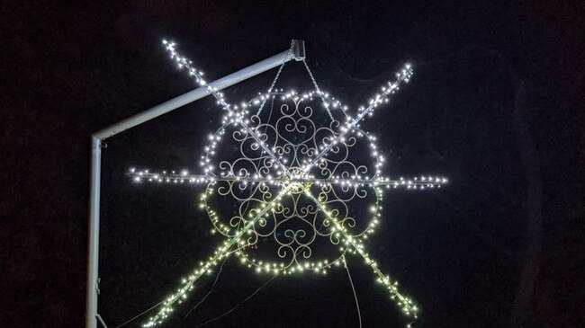 What the magnificent snowflake looks like at night. Picture: Melissa Smith