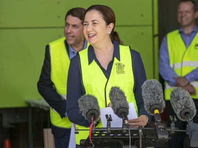 Premier Annastacia Palaszczuk and Minister Cameron Dick. Picture: Richard Walker.