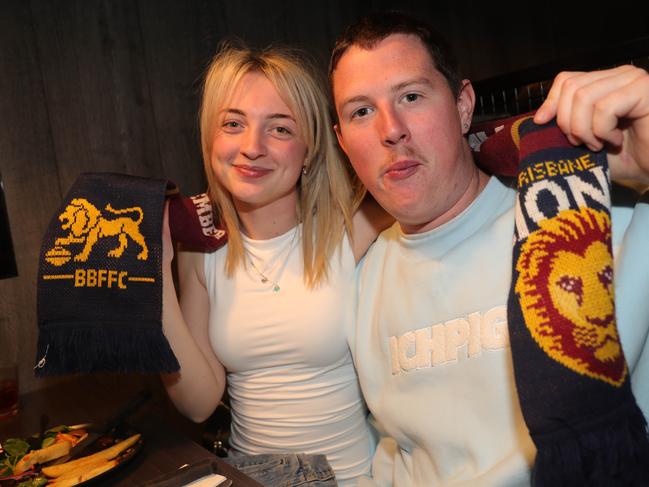 AFL grand final celebrations around Geelong . The Sporting Globe Geelong left: Jaimee Harris and Zac Harris Picture: Mark Wilson