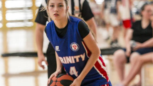 Basket Ball School Championships 2024 -Mikalya Taschkiin the  Women's Div1 Varsity College v Templestowe College .Picture: Glenn Campbell