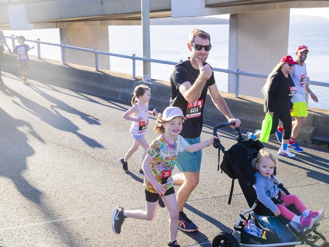 Run the Bridge Fun Run 2020 across Tasman Bridge. Picture: RICHARD JUPE