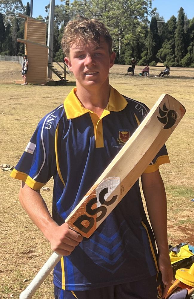 University opener Cooper Webster after scoring a century in round 2.