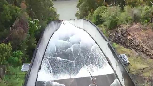 The Thompson Dam overflows for the first time in 26 Years, Picture: ABC