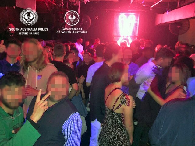 Zhivago nightclub on Currie St was fined $5060 for not having a COVIDSafe Plan in place over the weekend. Picture: SAPOL