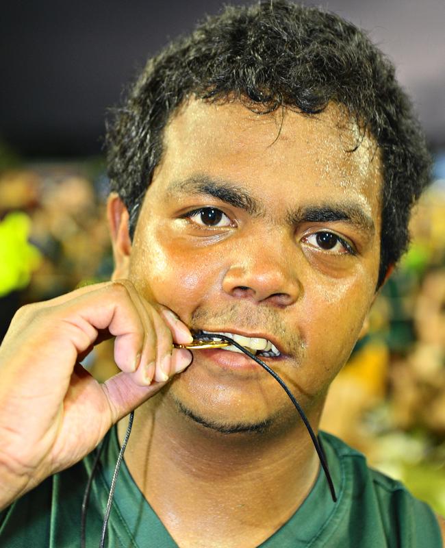 Willie Jr after winning the best on ground Chaney Medal for kicking five goals in the NTFL Premier League Grand Final for St Marys versus the Tiwi Bombers in 2013.