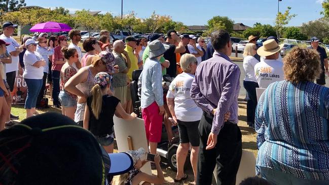 More than 100 people turned out at a peaceful protest on Sunday, November 25 against the sale of North Lakes Golf Course to a developer.