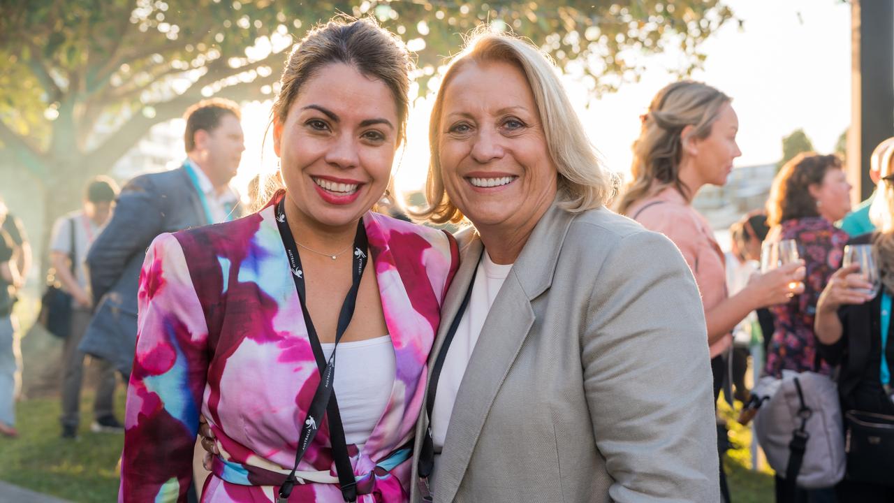 Patricia O'Callaghan and Adrienne Readings for The Pulse at the Australian Tourism Exchange at the Gold Coast Convention and Exhibition Centre, May 4 2023. Picture: Steven Grevis