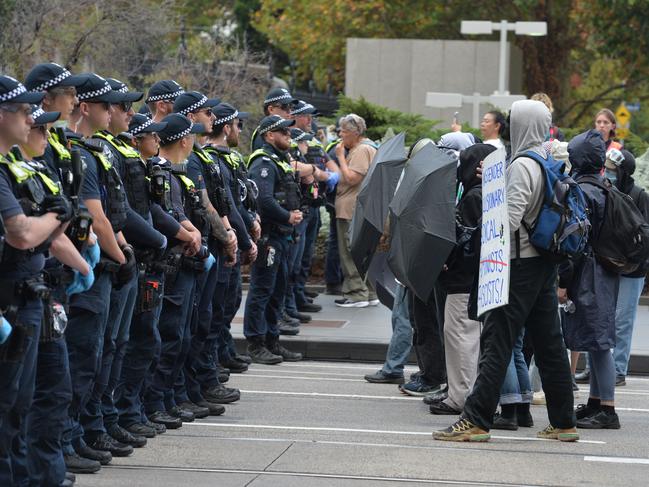 It started as a peaceful rally before it turned violent. Picture: Josie Hayden