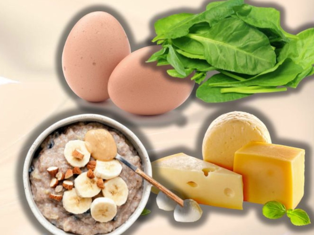 Eggs, cheese and spinach are good sources of calcium.