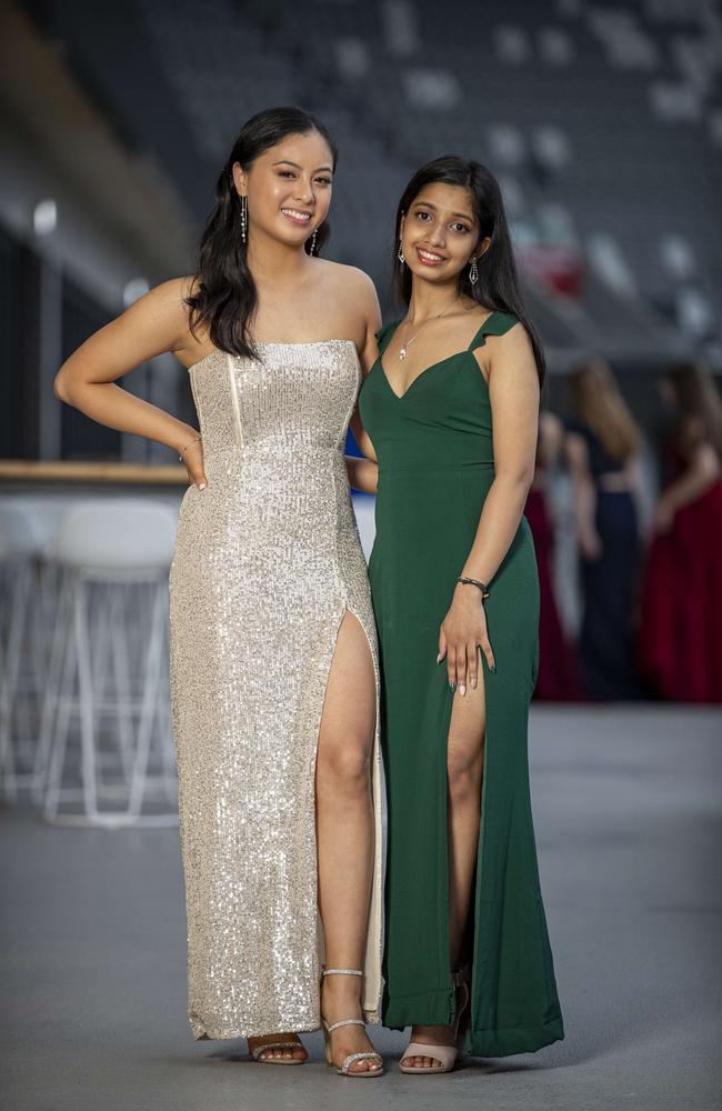 From left: Annabelle Thomas, 17, Ammu Madhu, 18, Picture: Christian Gilles