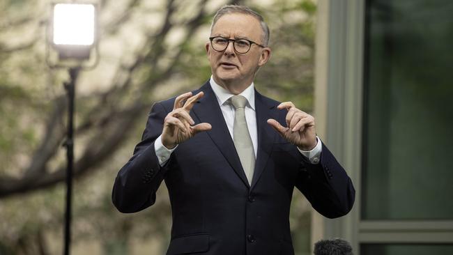 Prime Minister Anthony Albanese speaks with morning TV the day after the budget was handed down. Picture: NCA NewsWire / Gary Ramage