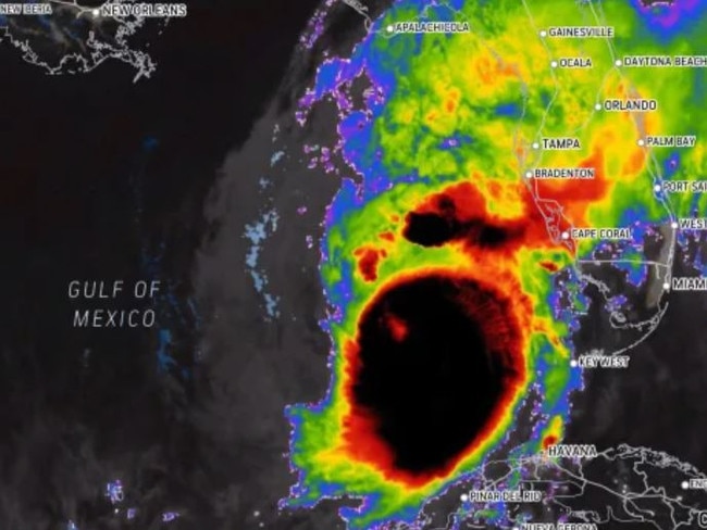 Tampa Bay is directly in the firing line, with fears a wall of water - known as a storm surge - could reach 15 feet and devastate the coastal city. Picture: Accuweather