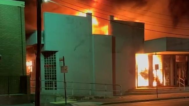 The fire at the Adass Israel Synagogue of Melbourne at Ripponlea in Melbourne.
