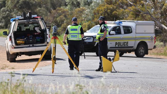 Police at a serious crash on the intersection of Boundary and Dawkins Road, Lewiston. Picture: Russell Millard