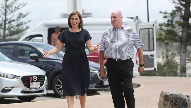 LNP Leader Deb Frecklington with LNP member for Burleigh Michael Hart.