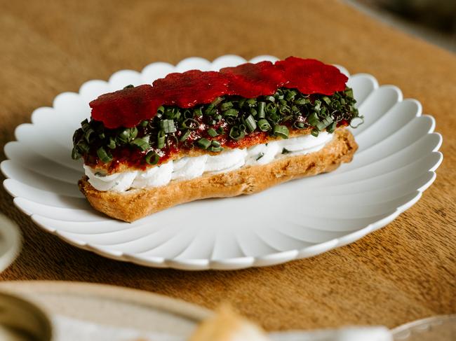 Sweet, salty and earthy: the beetroot choux.