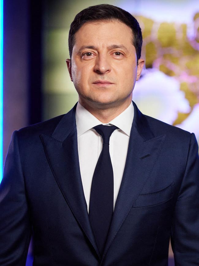 An official photo released last week of Ukraine's President Volodymyr Zelensky during a TV speech in Kyiv. Picture via AFP