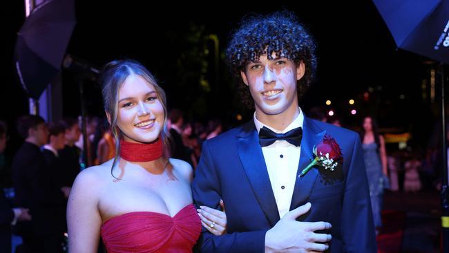 Ruby Sargent and Jonah Van Dyke at the Emmanuel College class of 2025 formal at HOTA for Gold Coast at Large. Picture, Portia Large.