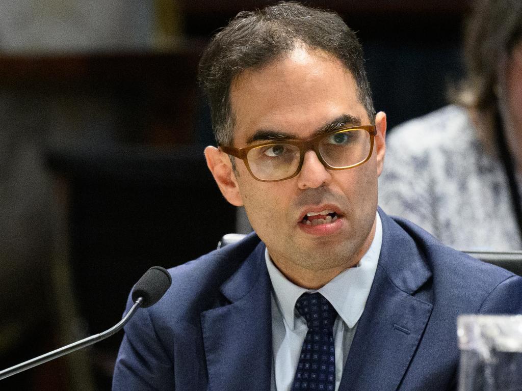 Daniel Mookhey at the inquiry investigating the appointment of former deputy premier John Barilaro to the US trade commissioner role. Picture: NCA NewsWire / James Gourley