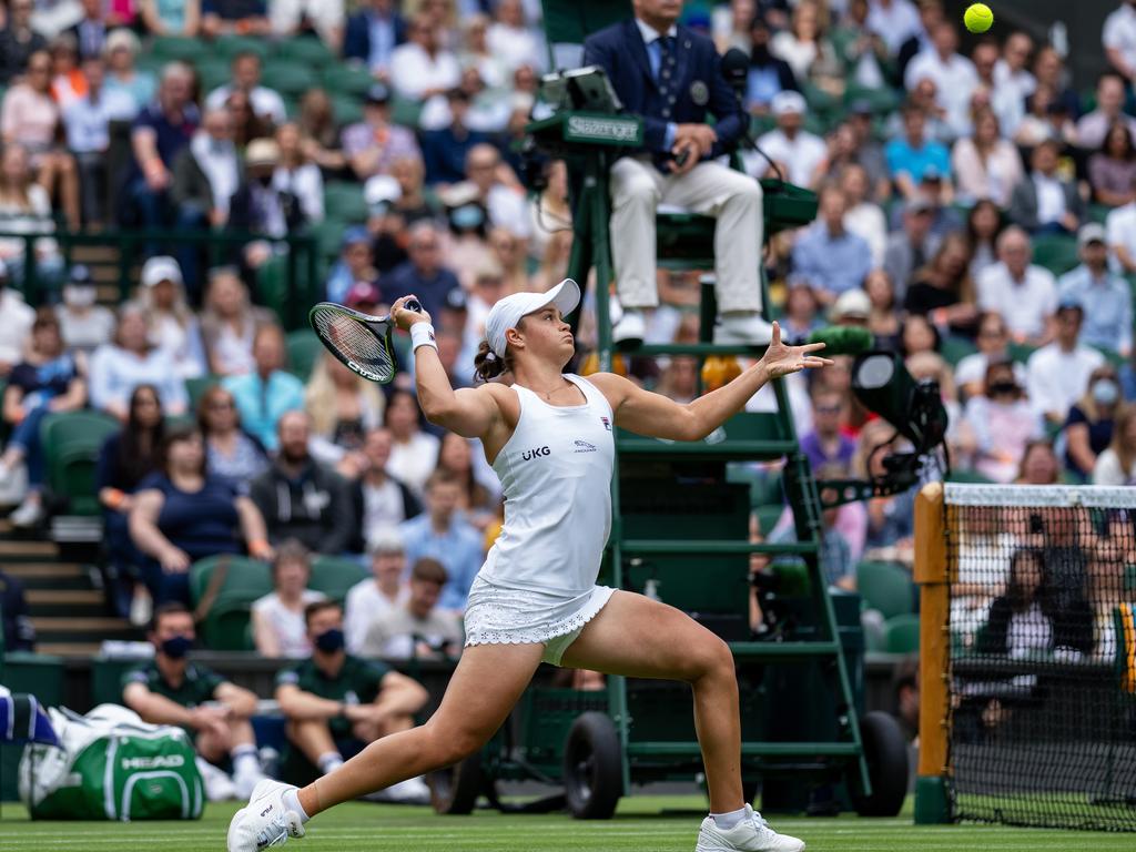 Ash Barty’s body was tested during her first round match. Picture: AELTC/Jed Leicester – Pool/Getty Images)