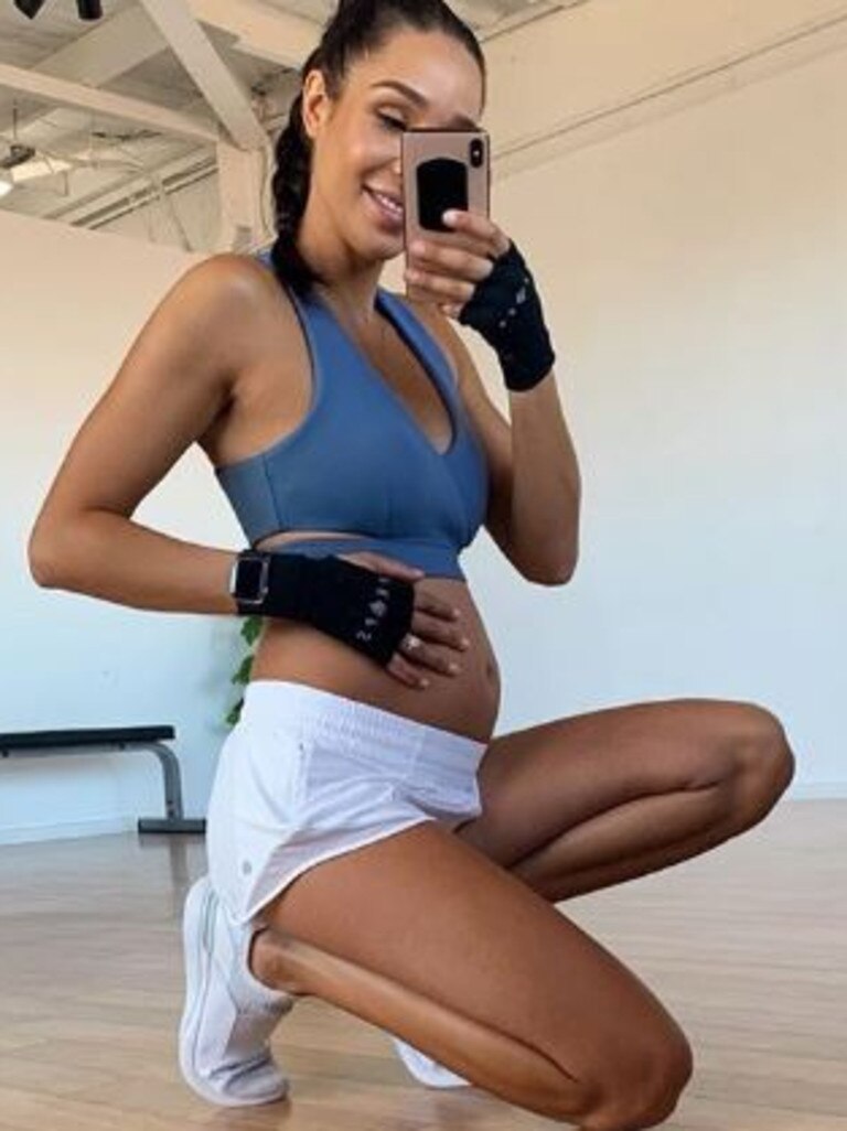 She said she has altered her workouts to be safe for her baby.