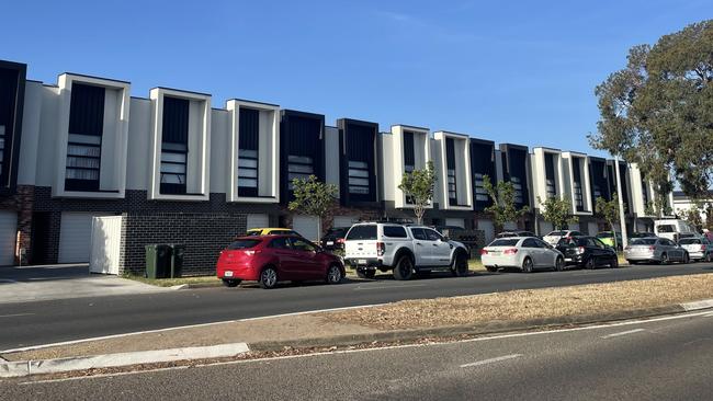 A new development in Adelaide’s west with single car garages, forcing many motorists to park on the street. Picture: Supplied