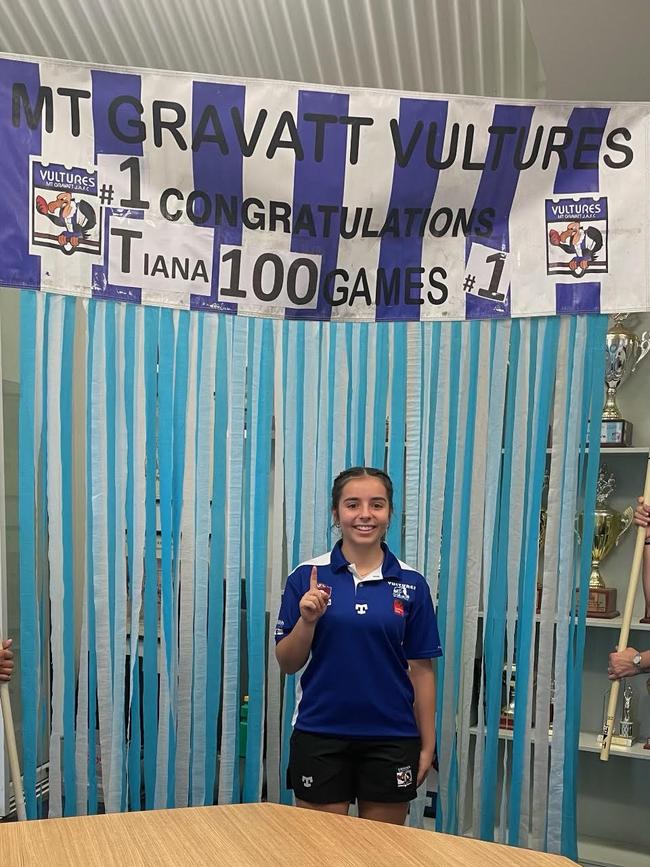 There was a milestone moment for Tiana of Mt Gravatt Jindalee who also kicked the winning goal