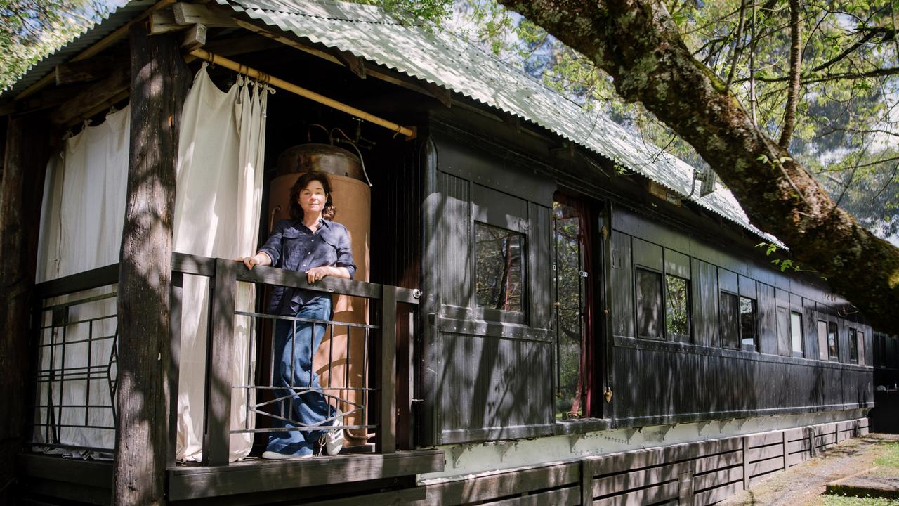 Fleur Leslie, the host of ‘Steam’ the converted train carriage airbnb in Forrest, Victoria.