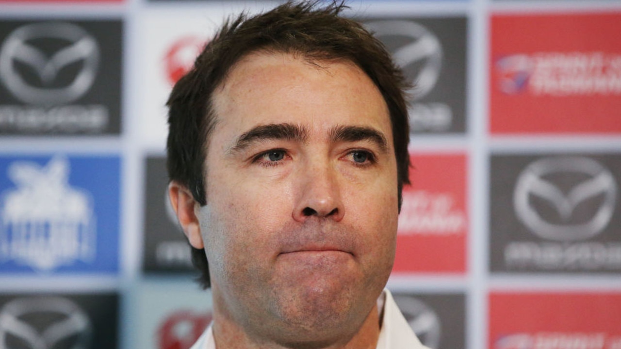 MELBOURNE, AUSTRALIA - MAY 26: Kangaroos head coach Brad Scott, who coached his last match for the club yesterday against Western Bulldogs, speaks to the media during a North Melbourne Kangaroos AFL press conference at Arden Street Ground on May 26, 2019 in Melbourne, Australia. (Photo by Michael Dodge/Getty Images)