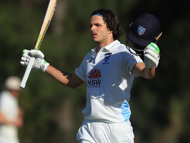 Sam Konstas put himself in the mix for Test selection with twin centuries for NSW. Picture: Mark Evans/Getty Images