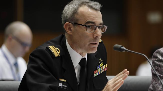 Rear Admiral Gregory Sammut face a parliamentary committee. Pic: Sean Davey.