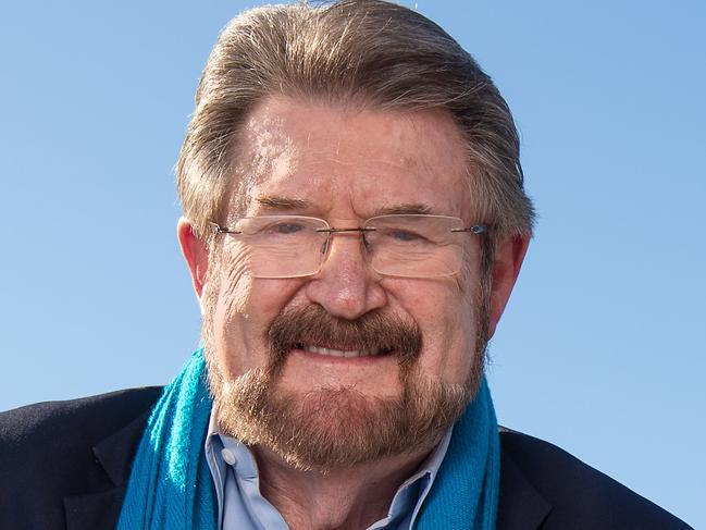 Derryn Hinch at Sky News Melbourne studio with Melbourne skyline, Southbank  and the Yarra River in background. Picture: Jason Edwards