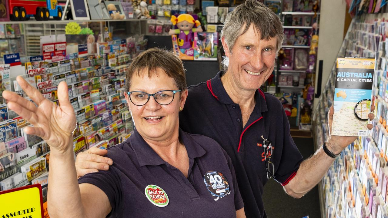 FOLLOW YOUR HEART: Oakey Newsagency owners Ken and Sandra Pott look forward to exploring Australia and seeing where life takes them after they sell the popular store. Picture: Kevin Farmer