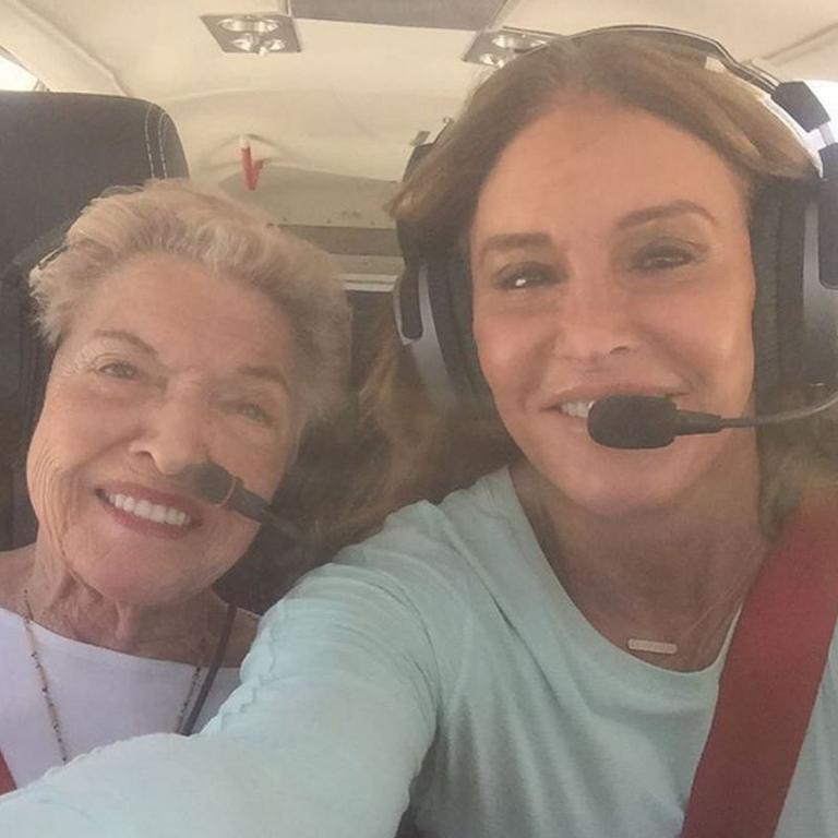 Caitlyn Jenner annd mother Esther, "Look who's flying my plane!!" Picture: Instagram