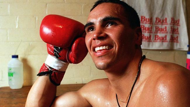 Mundine at Marrickville Town Hall for his first three round-round exhibition fight.