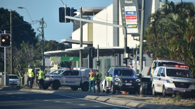 Queensland Ambulance Service and Queensland Fire and Emergency Service crews are on scene. Picture: Matthew Forrest