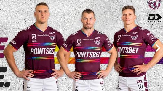 Several Manly players have been abused online for refusing to wear a rainbow jersey.