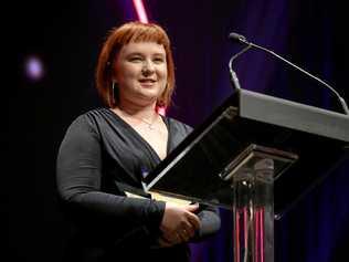 Joint winner of Young Journalist of the Year, Chloe Lyons from Sunshine Coast Daily at the News Awards 2018, held at the Hyatt Regency, Sydney. Picture: Jonathan Ng