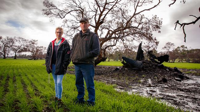 The Keilira fire scorched most of David and Fiona Rasheed’s property. Picture: Matt Turner