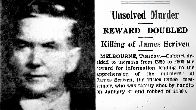 A 1936 news article about the reward offered to solve the case. Pictures: Trove