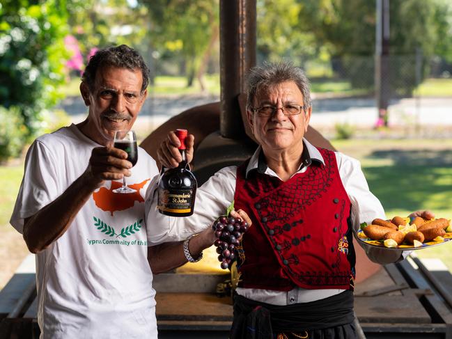 The Cyprus Community of the NT are holding a food and wine festival next Saturday September 5. Evan Fitirikkos and Vasilis Loppas are looking forward to hosting the wider Darwin community for a meal and a drink.Picture: Che Chorley