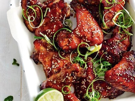 Honey and ginger chicken wings.