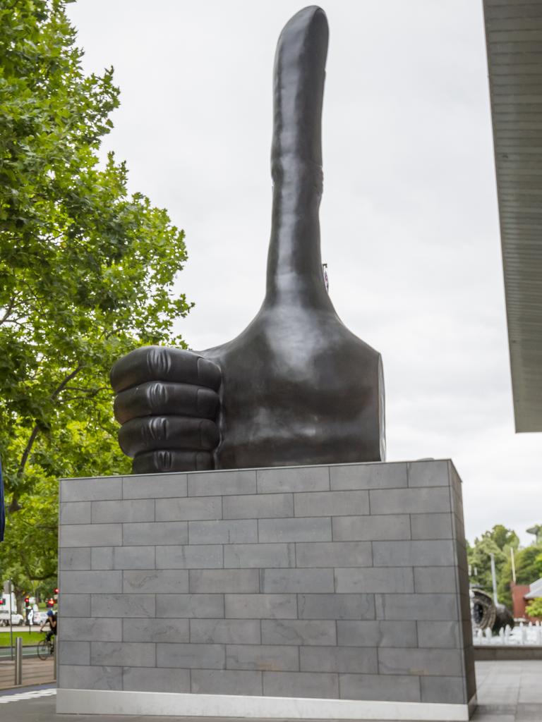 NGV buys 7m tall David Shrigley thumbs up sculpture | The Australian